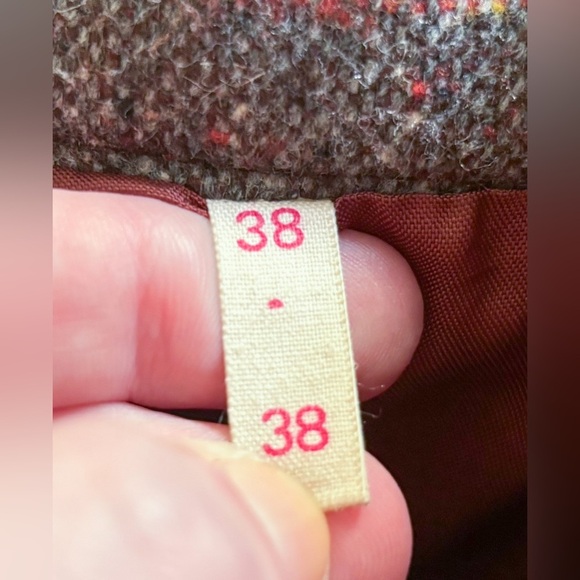 Vintage Orange Gray Plaid Skirt Fits XS Small Speckled Cottage Goblin Core Fall - Picture 3 of 5